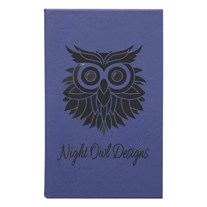 Purple Lasered Leatherette Sketch Book with White Unlined Paper, 5 1/4" x 8 1/4"