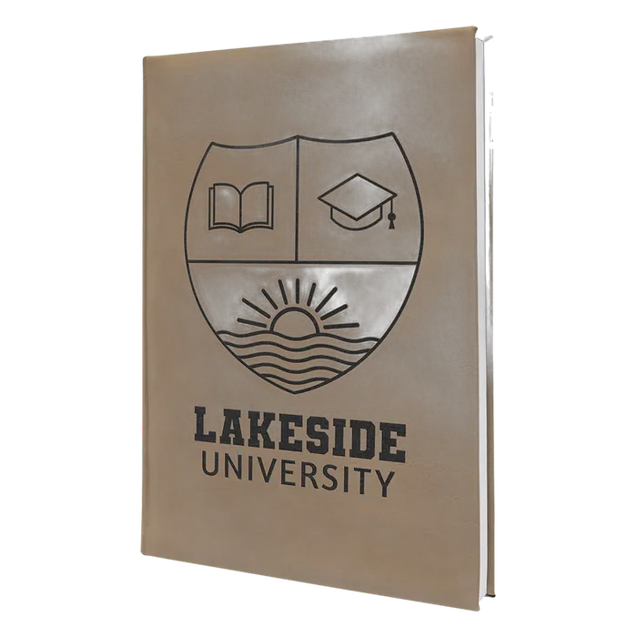 Light Brown Lasered Leatherette Journal with Lined Paper