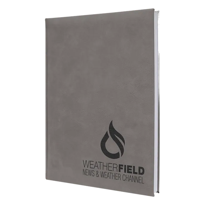 Gray Lasered Leatherette Journal with Lined Paper