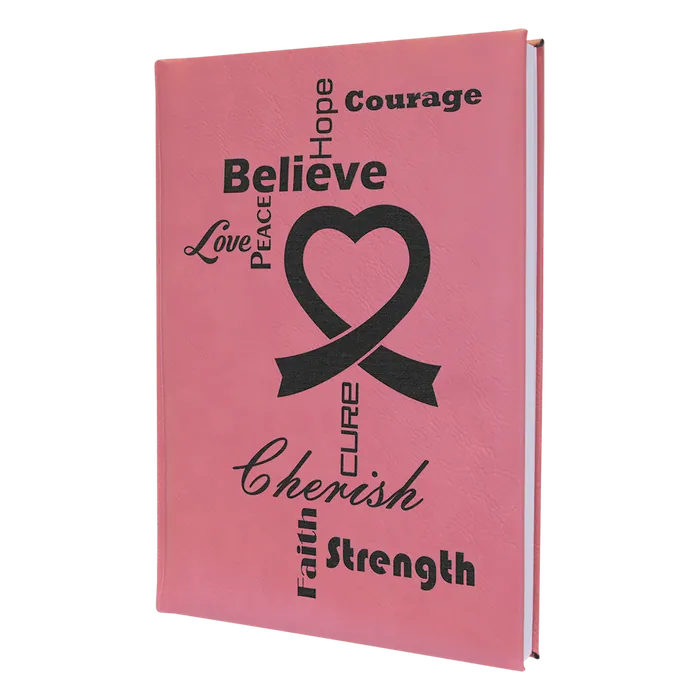 Pink Lasered Leatherette Journal with Lined Paper