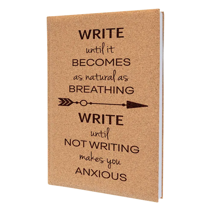 Cork Lasered Leatherette Journal with Lined Paper