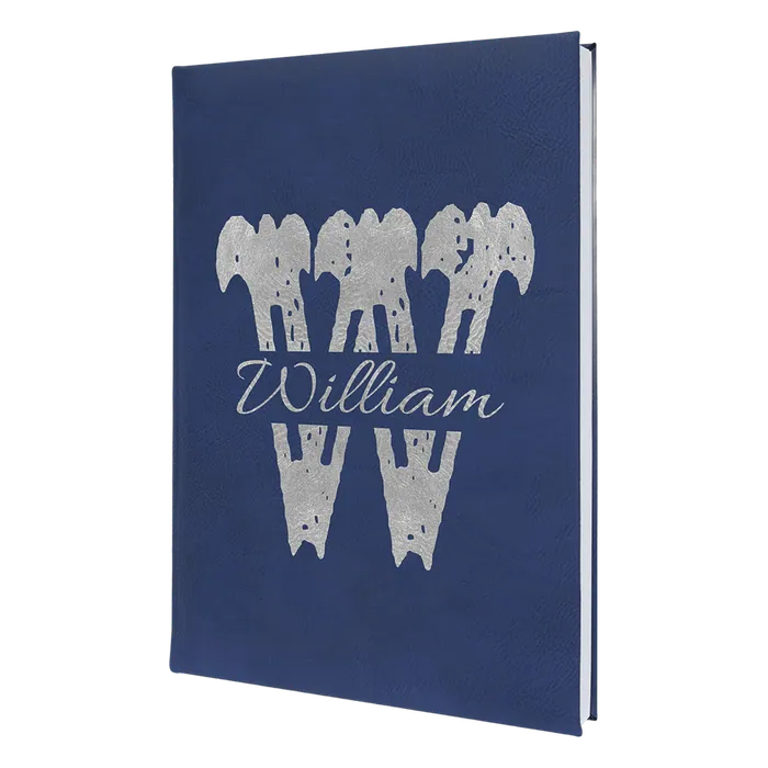 Blue/Silver Lasered Leatherette Journal with Lined Paper