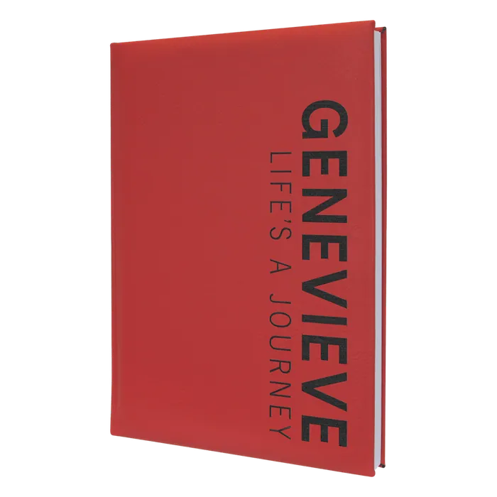 Red Lasered Leatherette Journal with Lined Paper