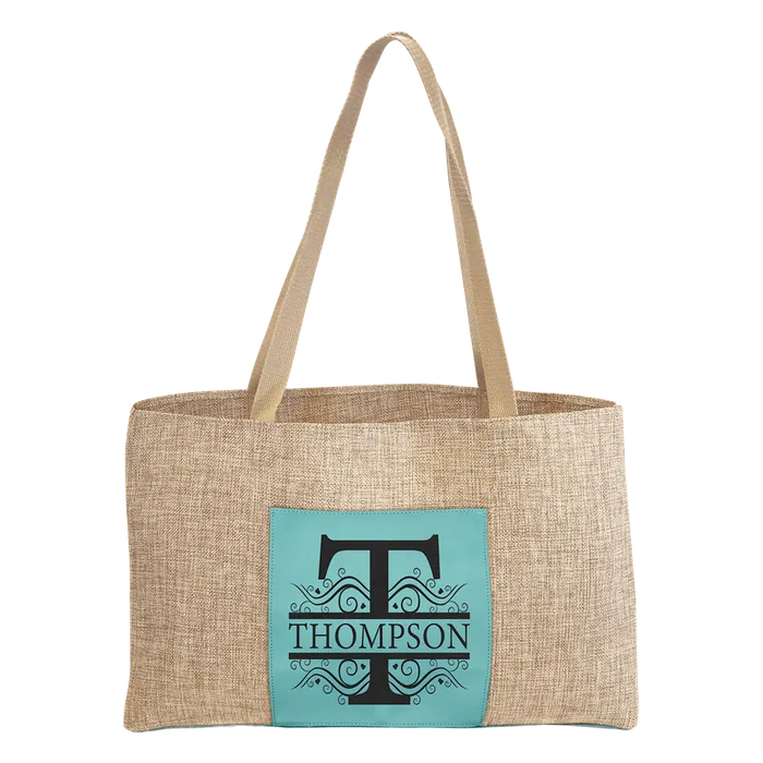 5urlap Bag with 5" Gusset and Leatherette Trim-Teal