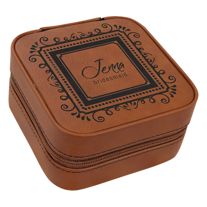 Rawhide Lasered Leatherette Travel Jewelry Box