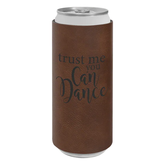 Dark Brown Leatherette Slim Beverage Holder