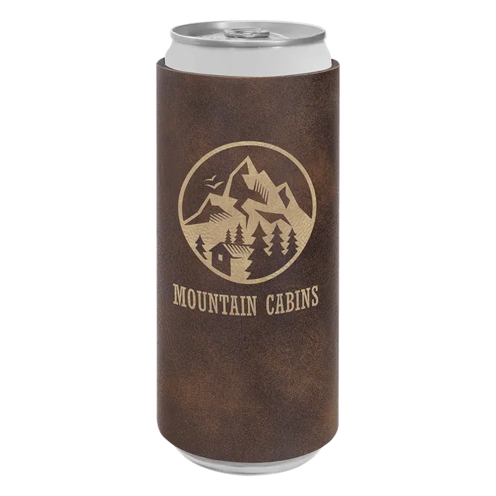 Rustic/Gold Leatherette Slim Beverage Holder