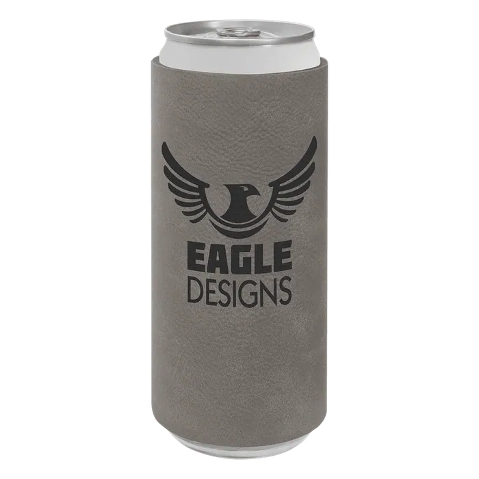 Gray Leatherette Slim Beverage Holder