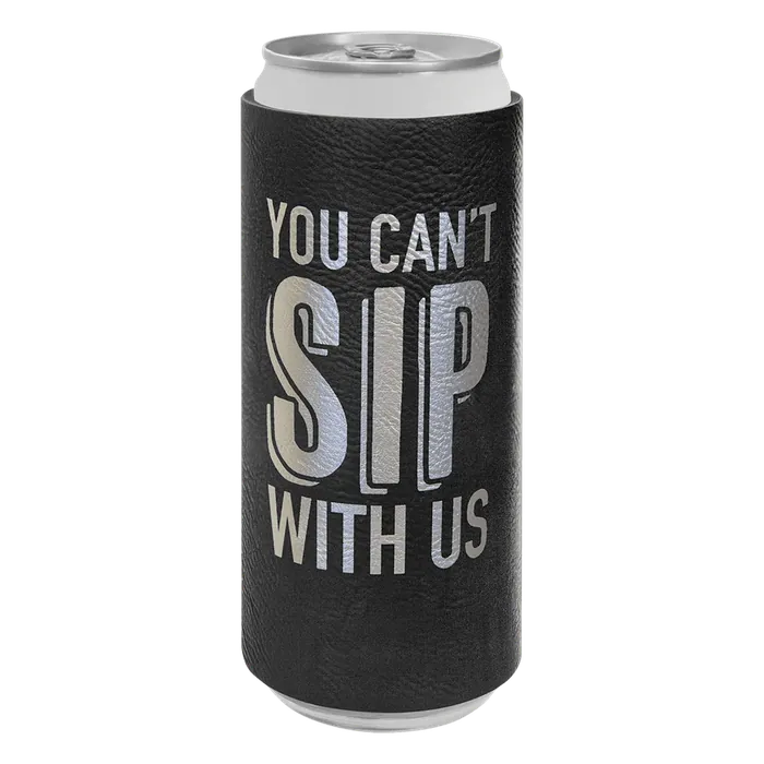 Black/Silver Leatherette Slim Beverage Holder