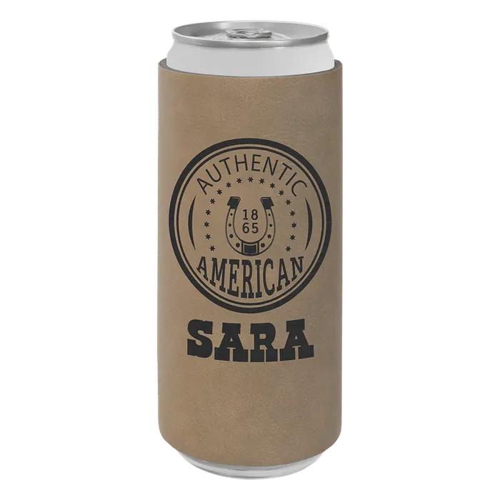 Light Brown Leatherette Slim Beverage Holder