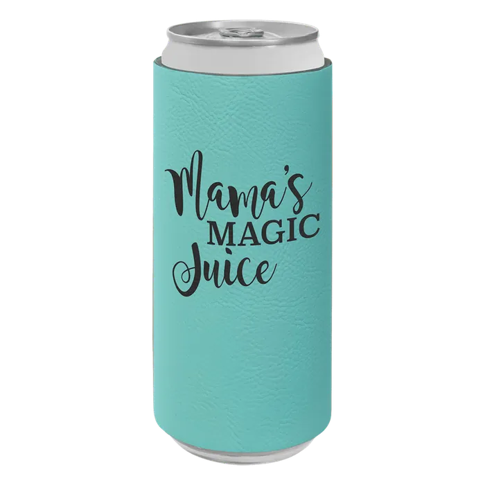 Teal Leatherette Slim Beverage Holder
