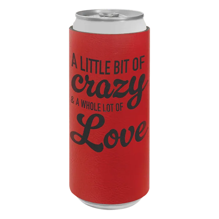 Red Leatherette Slim Beverage Holder