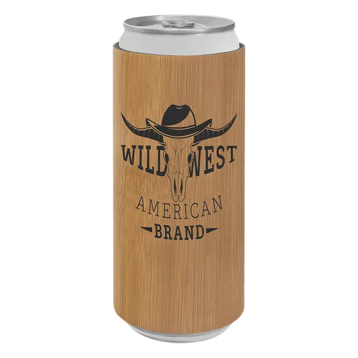 Bamboo Leatherette Slim Beverage Holder