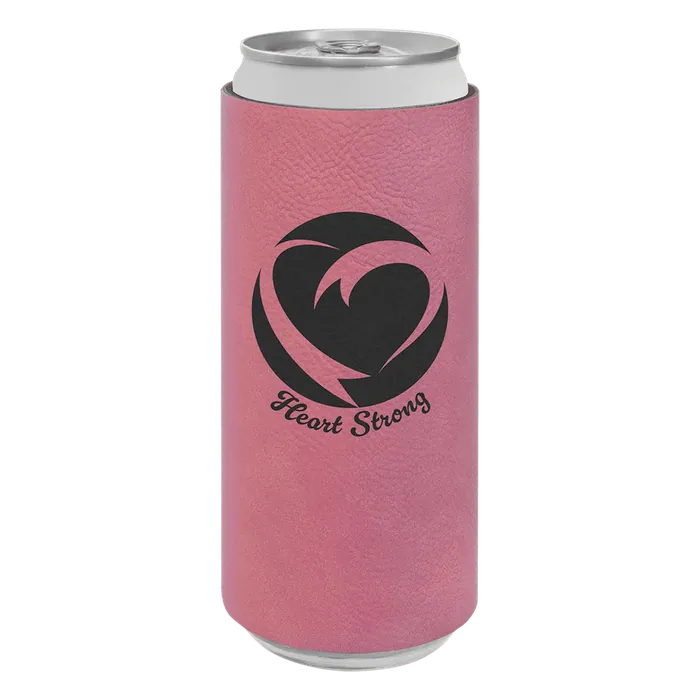 Pink Leatherette Slim Beverage Holder