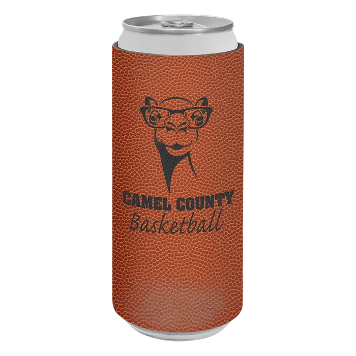 Basketball Leatherette Slim Beverage Holder