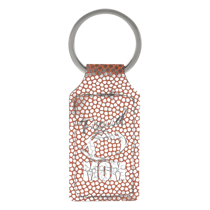 Football Leatherette Rectangle Keychain