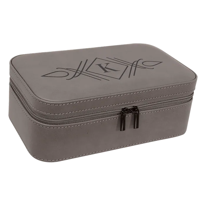 Gray Large Leatherette Jewelry Box