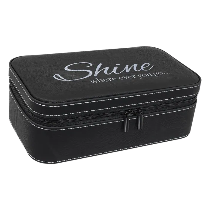 Black/Silver Large Leatherette Jewelry Box