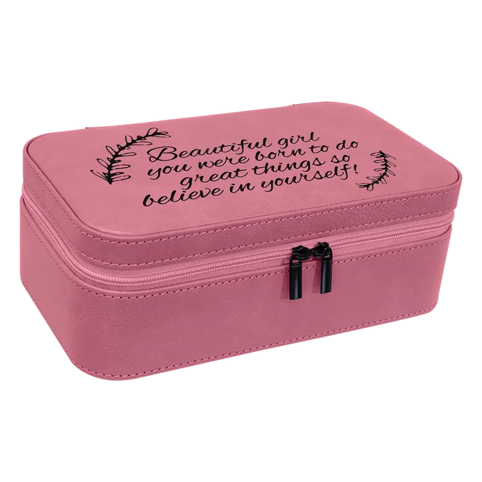 Pink Large Leatherette Jewelry Box