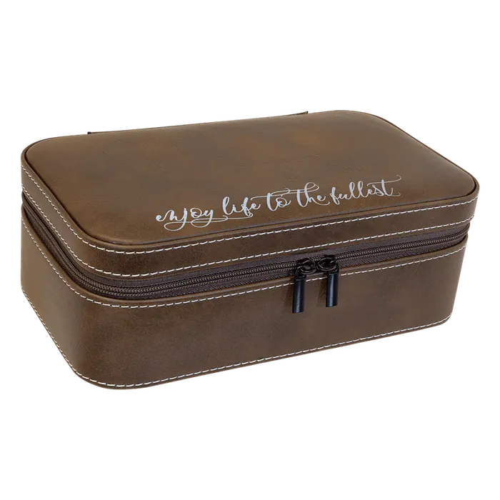 Rustic/Silver Large Leatherette Jewelry Box
