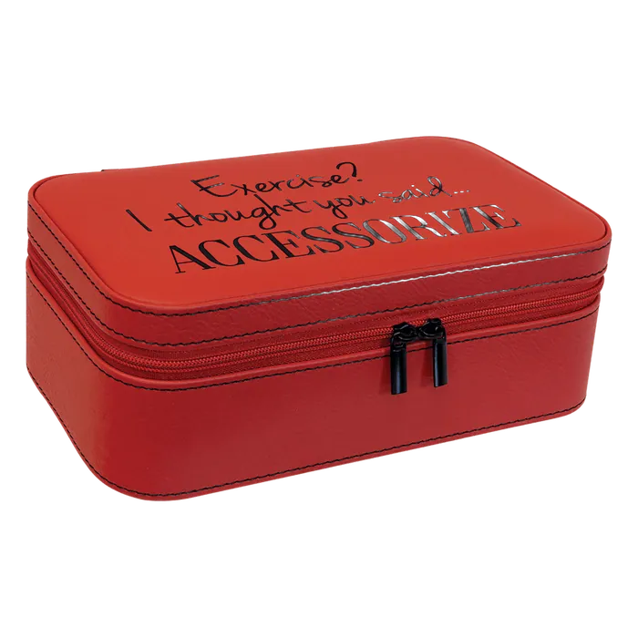 Red Large Leatherette Jewelry Box