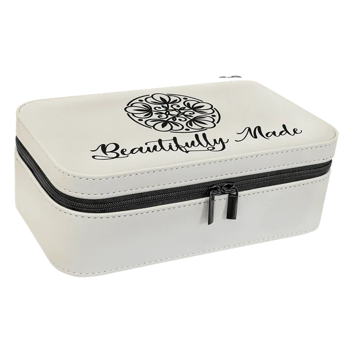 White Large Leatherette Jewelry Box