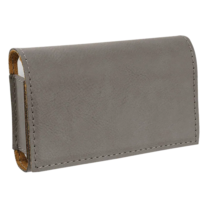 Gray Lasered Leatherette Pill Box with Separate Adjustable Containers