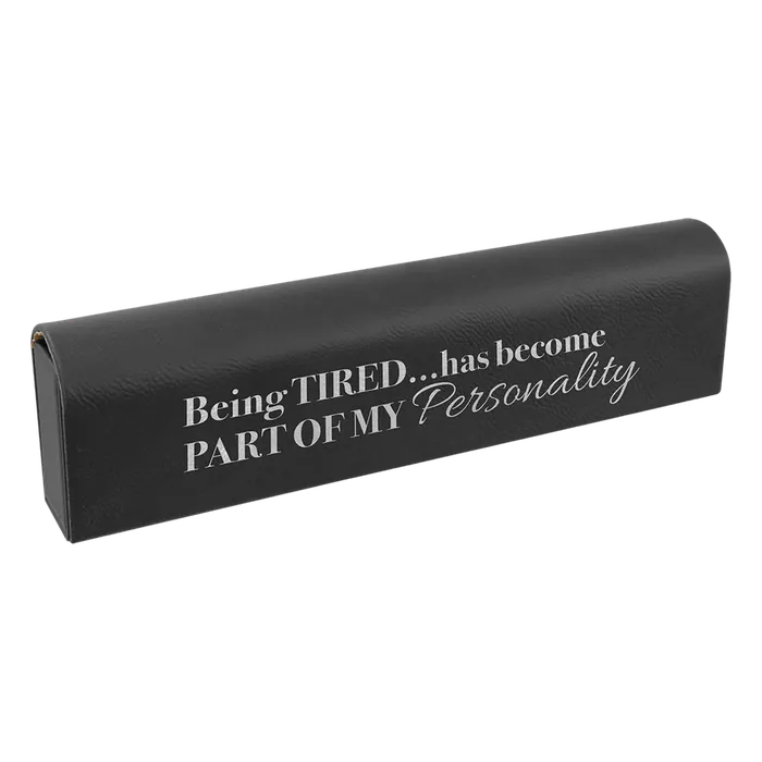 Black\Silver Lasered Leatherette Pill Box with Days of the Week Organizer