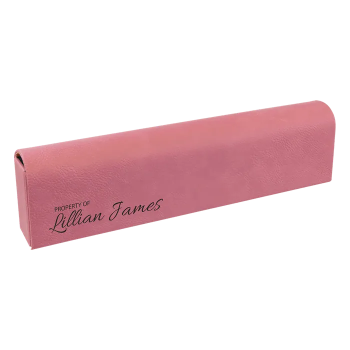 Pink Lasered Leatherette Pill Box with Days of the Week Organizer