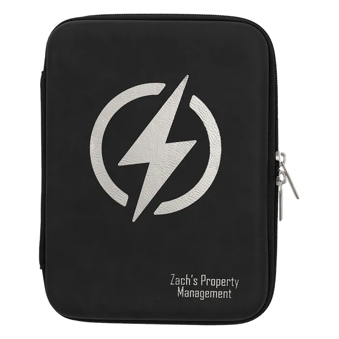 Black/Silver Leatherette Cord Case