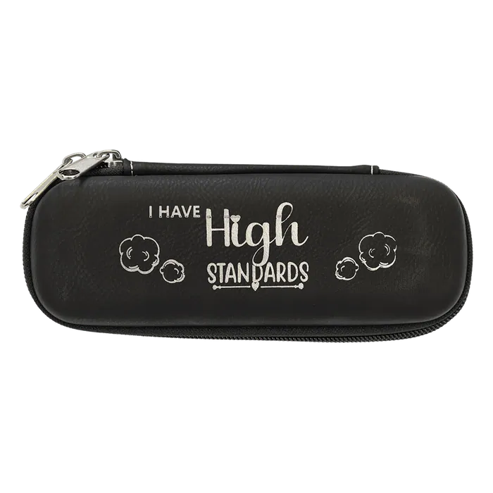 Black Silver Leatherette Small Smoke Case