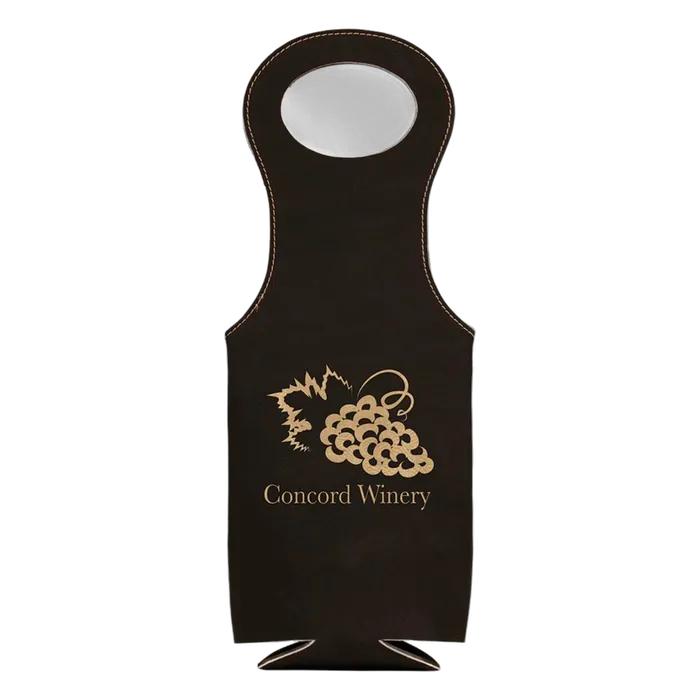Black/Gold Leatherette Wine Bag