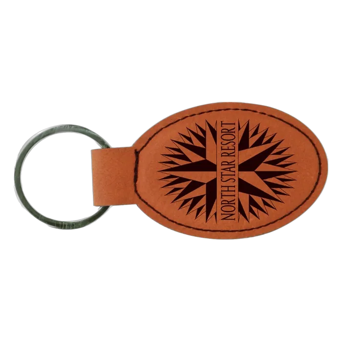 Rawhide Leatherette Oval Keychain