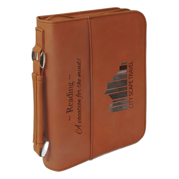Rawhide Leatherette Book/Bible Cover with Zipper & Handle, 6 3/4" x 9 1/4"