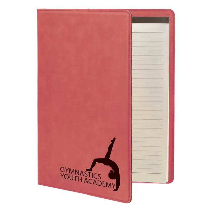 Pink Leatherette Portfolio with Notepad
