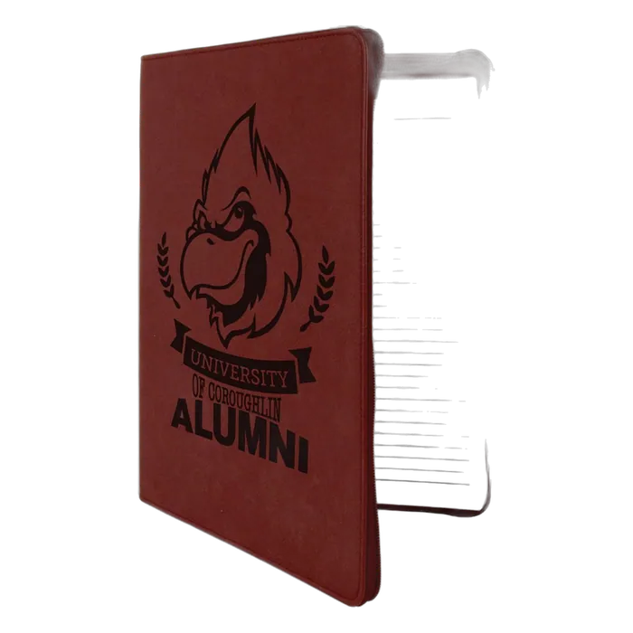 Rose' Leatherette Portfolio with Zipper & Notepad