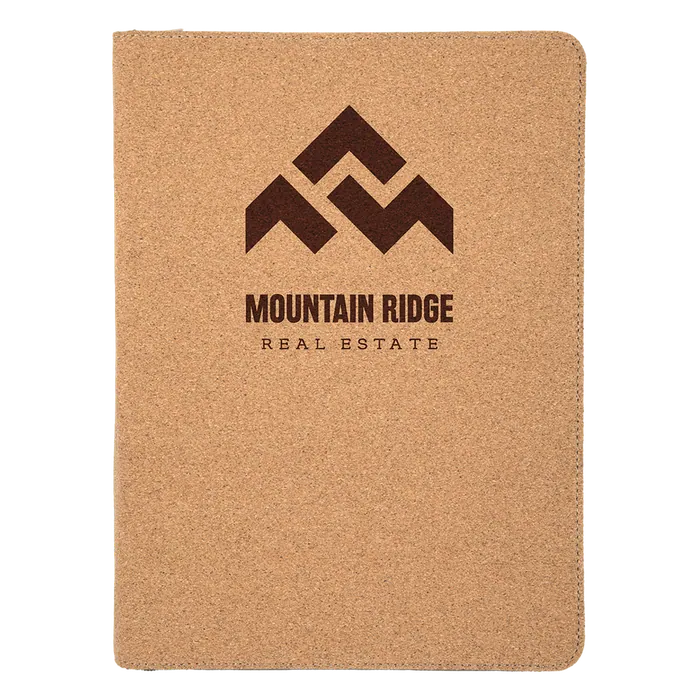 Cork Portfolio with Zipper & Notepad