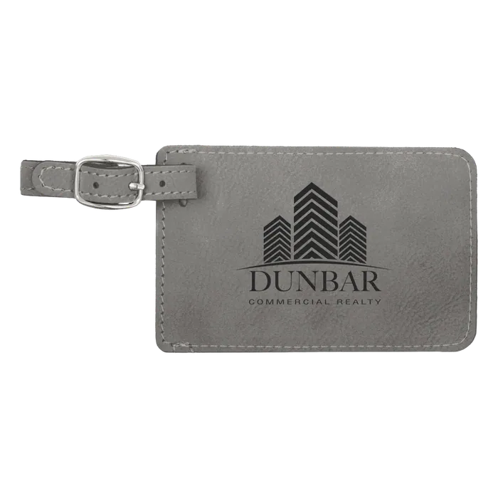 Gray Leatherette Luggage Tag