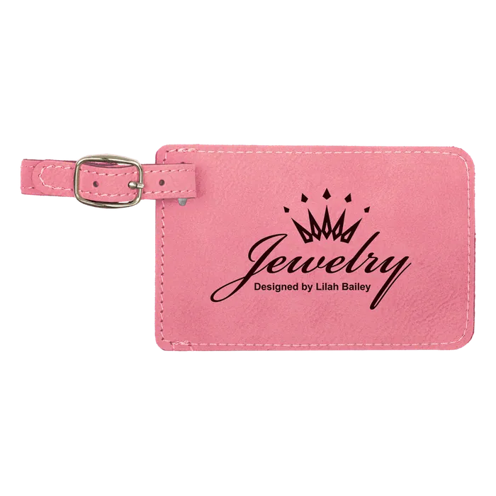 Pink Leatherette Luggage Tag