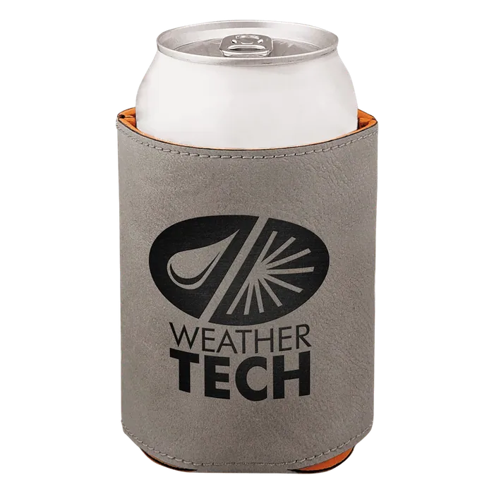 Gray Leatherette Beverage Holder, 3 3/4"