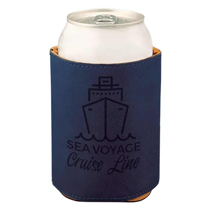 Blue/Black Leatherette Beverage Holder