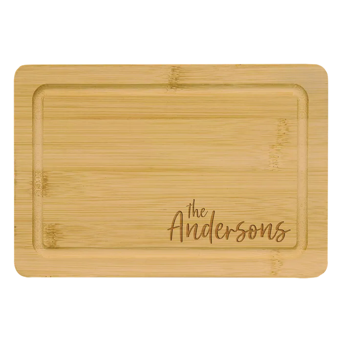 Bamboo Cutting Board with Drip Ring, 9" x 6" x 1/2"