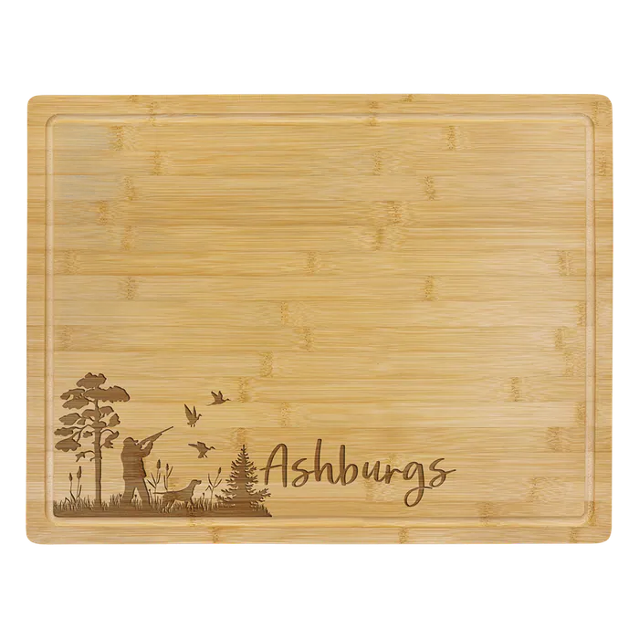 Natural Bamboo Cutting Board with Drip Ring