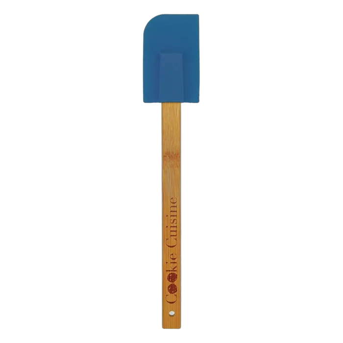 Blue Silicone Spatula with Bamboo Handle