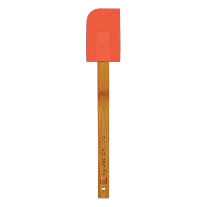 Red Silicone Spatula with Bamboo Handle