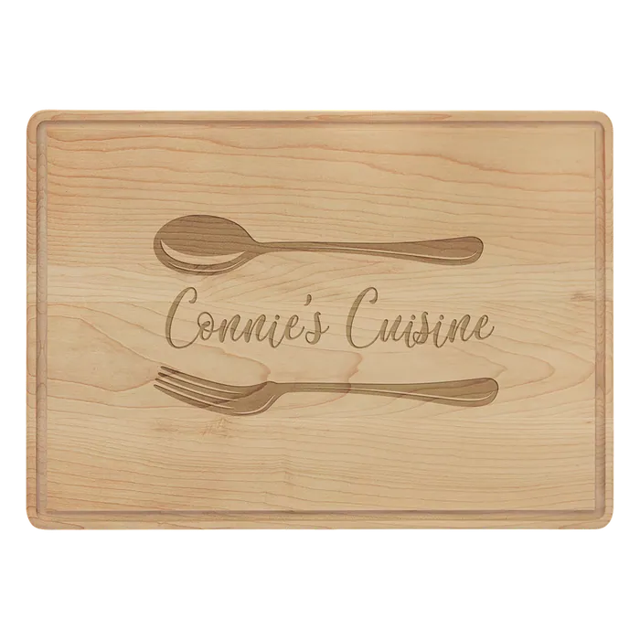 Maple Cutting Board with Drip Ring, 13 3/4" x 9 3/4" x 1/2"