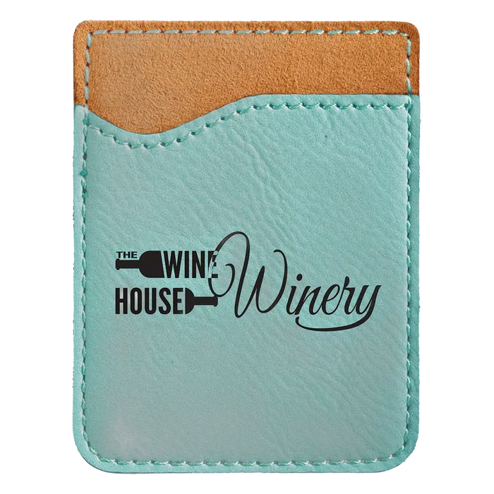 Teal Laserable Leatherette Phone Wallet