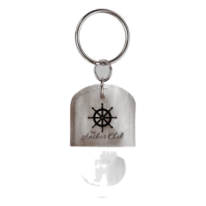 Dark Brown Leatherette Oval Bottle Opener Keychain