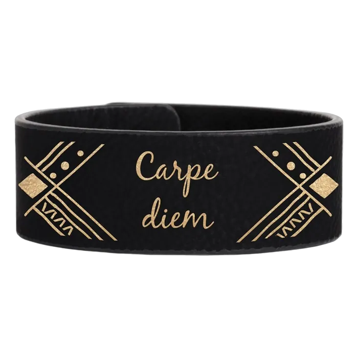 Black/Gold Leatherette Cuff Bracelet