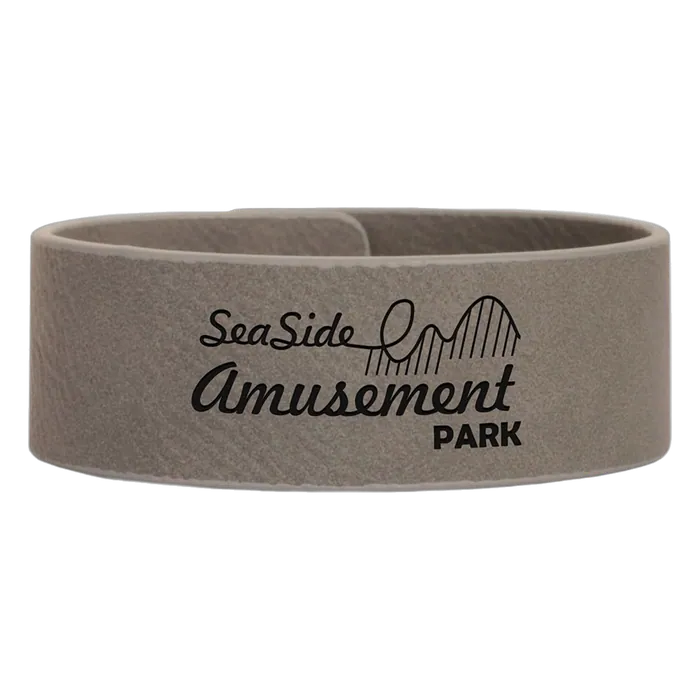 Gray Leatherette Cuff Bracelet